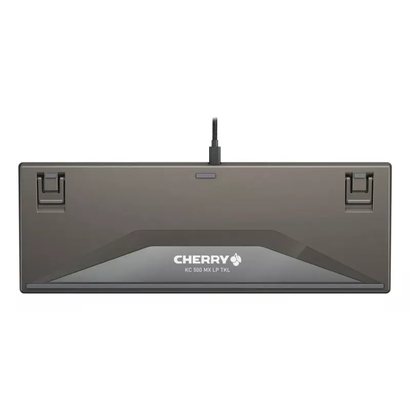 Mehāniska tastatūra bez ciparu bloka Cherry KC 500 MX LP TKL — QWERTZ vācu izkārtojums, USB, 88 taustiņi, pelēka