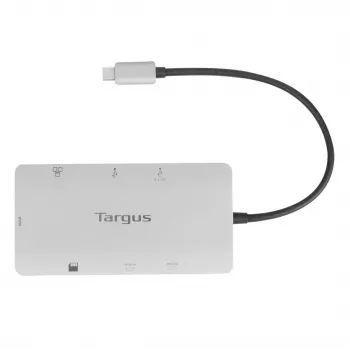 Targus DOCK423EU klēpjdatora dokstacija/portu replikators, vadu, USB 3.2 Gen 1 (3.1 Gen 1) Type-C, sudraba
