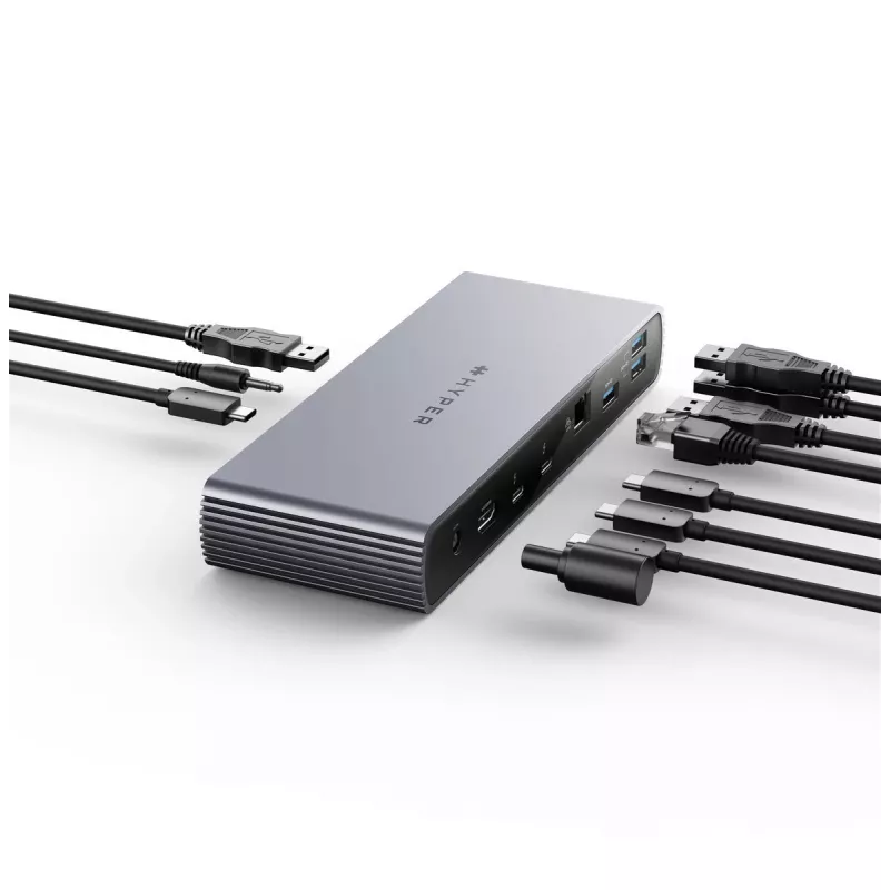 Targus HDTB4D-EUZ klēpjdatora dokstacija / portu replikators Thunderbolt 4 Pelēks
