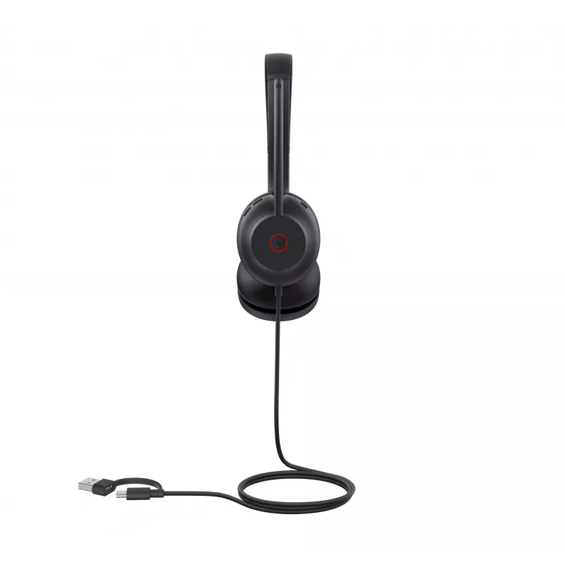 Yealink UH35 Dual UC USB-C/A austiņas, vadu, 20 - 20000 Hz, zvaniem/mūzikai, 139,5 g, austiņas, melnas