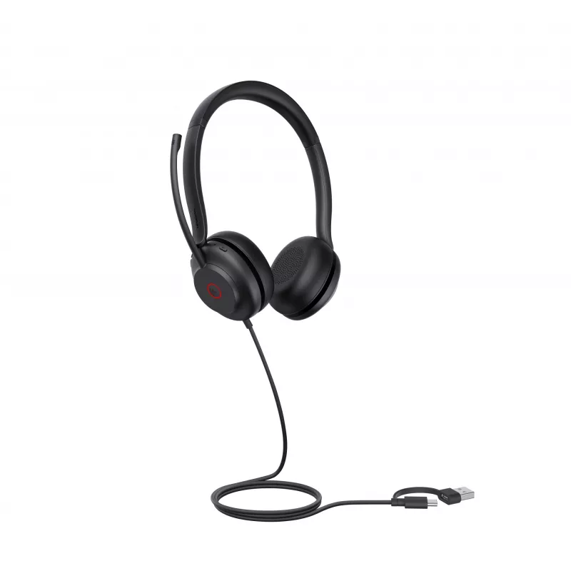 Yealink UH35 Dual UC USB-C/A austiņas, vadu, 20 - 20000 Hz, zvaniem/mūzikai, 139,5 g, austiņas, melnas