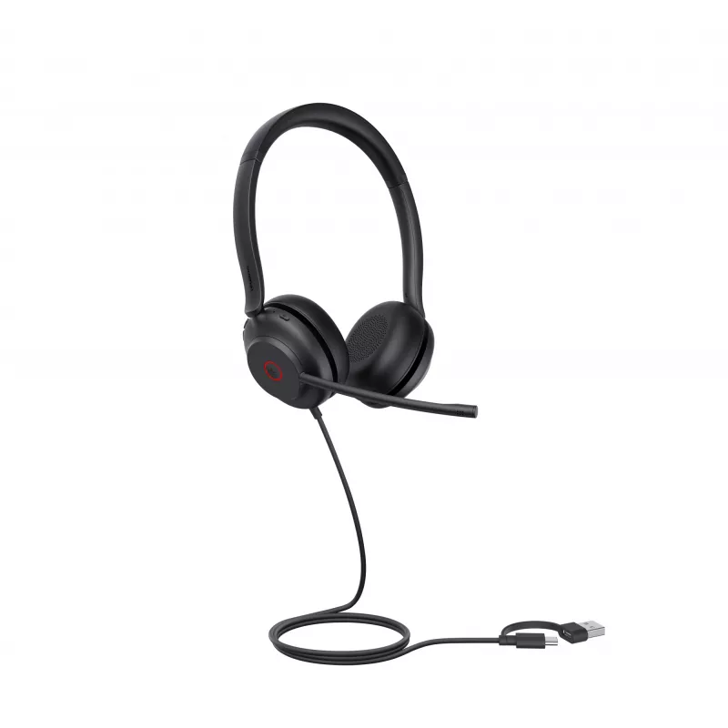 Yealink UH35 Dual UC USB-C/A austiņas, vadu, 20 - 20000 Hz, zvaniem/mūzikai, 139,5 g, austiņas, melnas