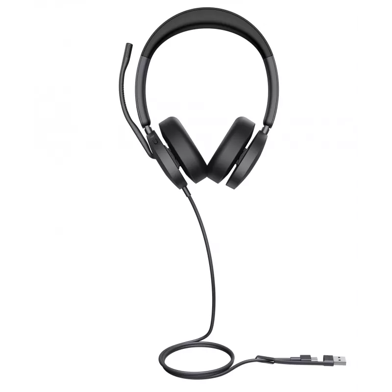 Yealink UH48 Dual Teams USB-C/A austiņas, vadu, zvaniem / mūzikai, 20–20000 Hz, 169 g, austiņas, melnas