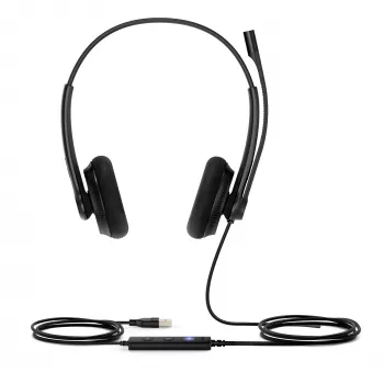 Yealink UH34 Lite Dual Teams Headset, vadu, 20 - 20000 Hz, birojs/zvanu centrs, 110 g, austiņas, melnas