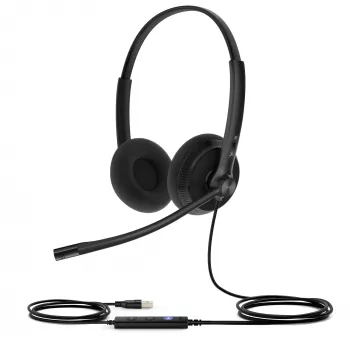 Yealink UH34 Lite Dual Teams Headset, vadu, 20 - 20000 Hz, birojs/zvanu centrs, 110 g, austiņas, melnas