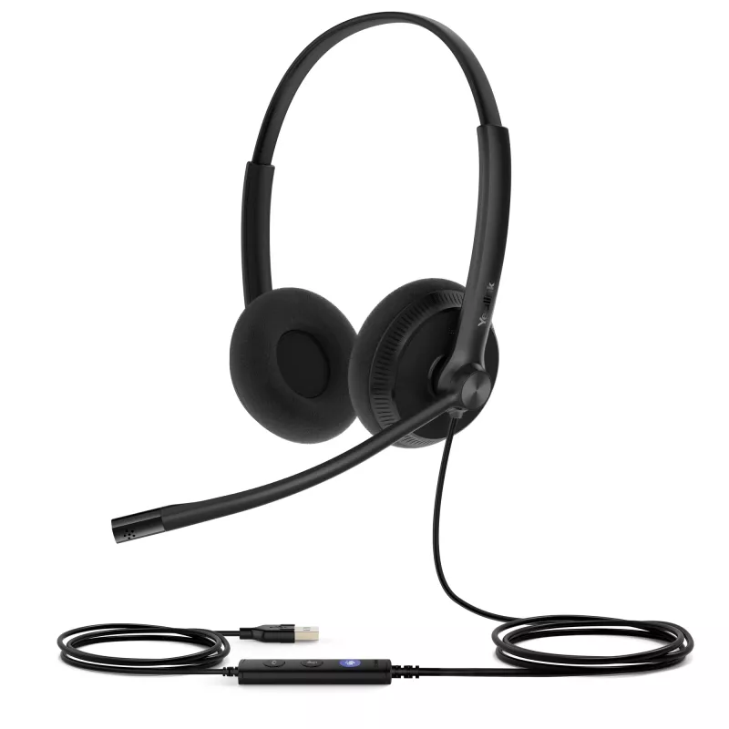 Yealink UH34 Lite Dual Teams Headset, vadu, 20 - 20000 Hz, birojs/zvanu centrs, 110 g, austiņas, melnas