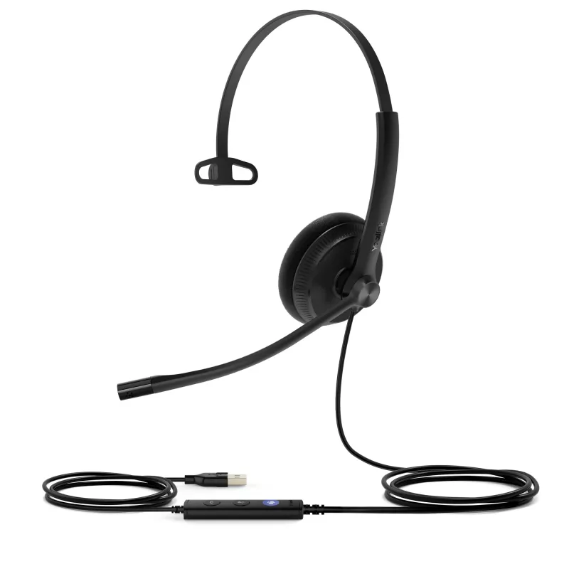 Yealink UH34 Lite Mono Teams austiņas, vadu, 20 - 20000 Hz, birojam/zvanu centram, 84 g, austiņas, melnas
