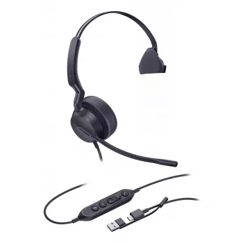 Yealink UH42 Mono UC USB-C/A austiņas, vadu, zvani/mūzika, 20 - 20000 Hz, 116 g, austiņas, melnas