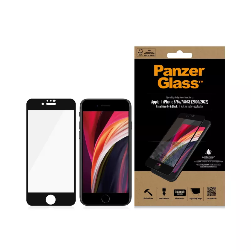 PanzerGlass ® ekrāna aizsargs iPhone 8 | 7 | 6s | 6 | SE (2020/2022) | no malas līdz malai