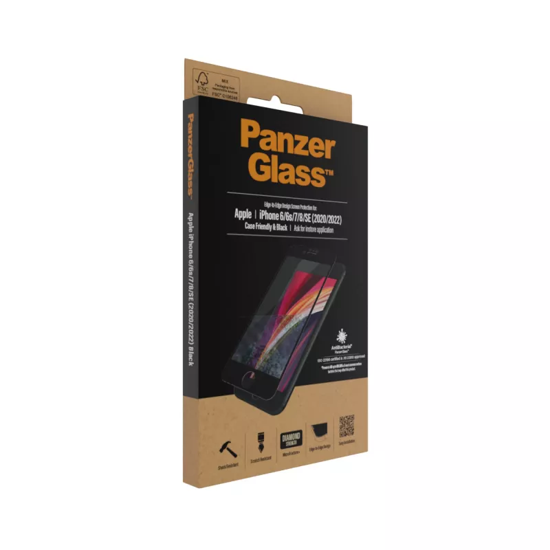 PanzerGlass ® ekrāna aizsargs iPhone 8 | 7 | 6s | 6 | SE (2020/2022) | no malas līdz malai