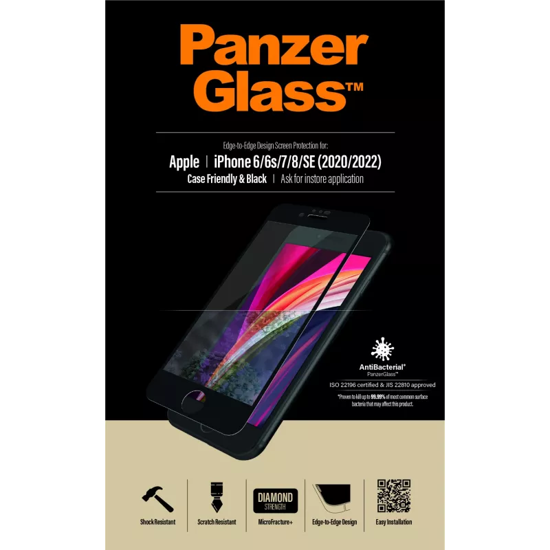 PanzerGlass ® ekrāna aizsargs iPhone 8 | 7 | 6s | 6 | SE (2020/2022) | no malas līdz malai