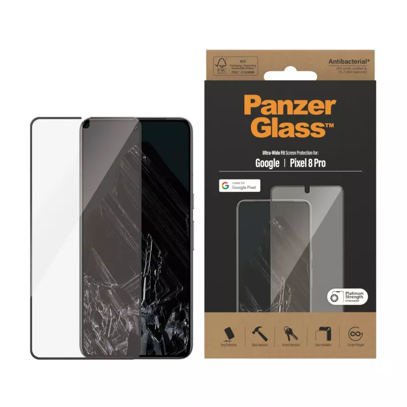 PanzerGlass® ekrāna aizsargs Google Pixel 8 Pro | īpaši plats pārklājums