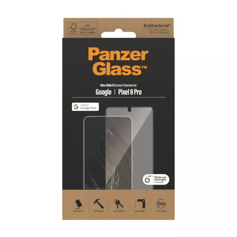 PanzerGlass® ekrāna aizsargs Google Pixel 8 Pro | īpaši plats pārklājums