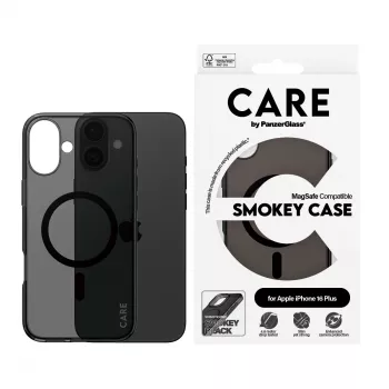 PanzerGlass CARE™ by ® Urban Combat Case Smokey w. Melns MagSafe iPhone 16 Plus