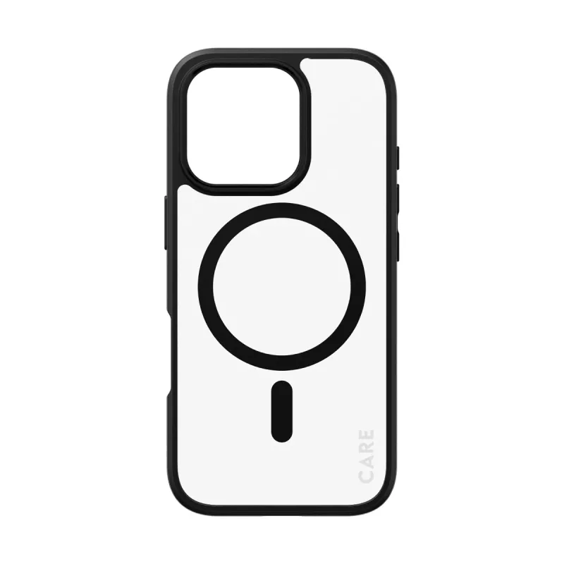 PanzerGlass CARE™ by ® Urban Combat Case Caurspīdīgs ar Melnu Rāmi un MagSafe iPhone 16 Pro