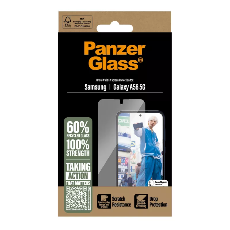 PanzerGlass ® ekrāna aizsargs Samsung Galaxy A56 5G | Ultra-Wide Fit ar EasyAligner