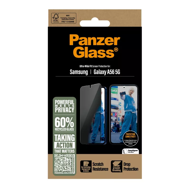 PanzerGlass ® Privātuma ekrāna aizsargs Samsung Galaxy A56 5G | Īpaši plats