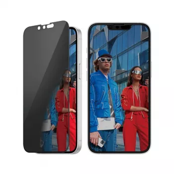 PanzerGlass ® privātuma ekrāna aizsargs iPhone 17e | 16e | 14 | 13 | 13 Pro | Īpaši plats pārklājums ar EasyAligner