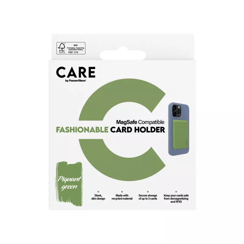 PanzerGlass CARE™ by ® Card turētājs zaļš iPhone, Vāciņš, Apple, Apple - iPhone, Zaļš
