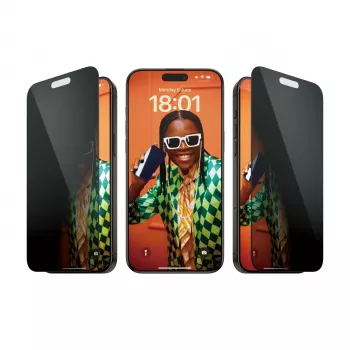 PanzerGlass ® privātuma ekrāna aizsargs iPhone 15 Pro Max | īpaši plats ar EasyAligner