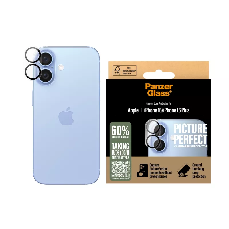 PanzerGlass ® PicturePerfect Kameras Lēcas Aizsargs iPhone 16 | 16 Plus
