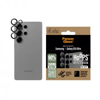 PanzerGlass ® Hoops® kameras objektīva aizsargs melns Samsung Galaxy S25 Ultra