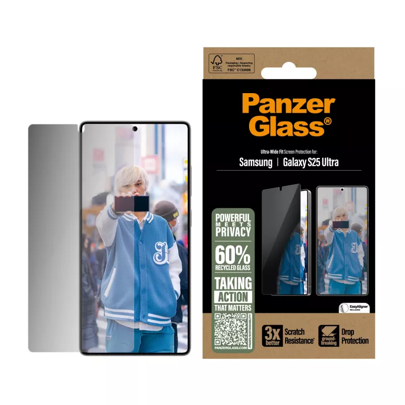 PanzerGlass ® privātuma ekrāna aizsargs Samsung Galaxy S25 Ultra | īpaši plašs pārklājums