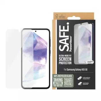 PanzerGlass SAFE. by ® Ekrāna aizsargs Samsung Galaxy A55 5G | Īpaši plats pieguļums ar EasyAligner
