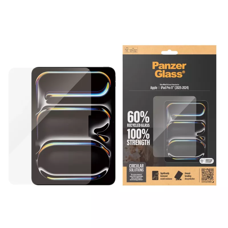 PanzerGlass ® ekrāna aizsargs iPad Pro 11'' (2024-2025) | Ultra-Wide Fit