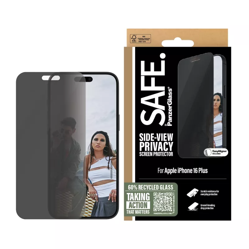 PanzerGlass SAFE. by ® Privātuma ekrāna aizsargs iPhone 16 Plus | 15 Plus | Īpaši plata piegulšanās