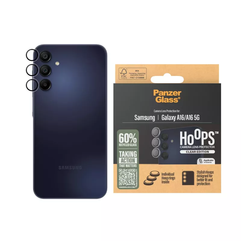 PanzerGlass ® Hoops® Kameras lēcas aizsargplēve Caurspīdīga Samsung Galaxy A16 | A16 5G