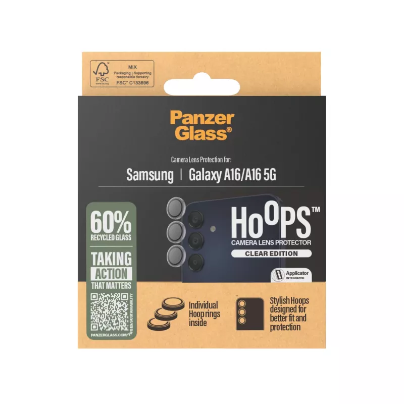 PanzerGlass ® Hoops® Kameras lēcas aizsargplēve Caurspīdīga Samsung Galaxy A16 | A16 5G