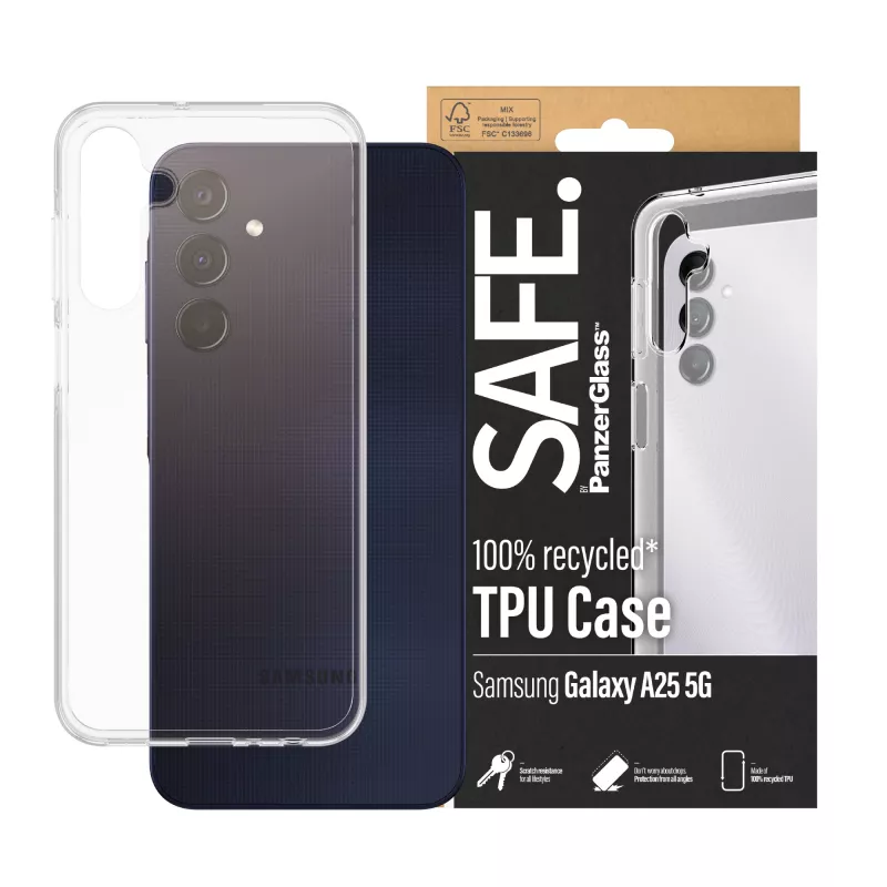 PanzerGlass SAFE. by ® TPU maciņš Samsung Galaxy A25 5G | Caurspīdīgs