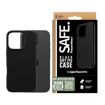 “PanzerGlass SAFE. by ® TPU vāciņš Melns iPhone 16 Pro” vāciņš, Cover, Apple, Apple - iPhone 16 Pro, melns