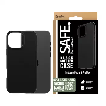 PanzerGlass SAFE. by ® TPU vāciņš Melns iPhone 16 Pro Max