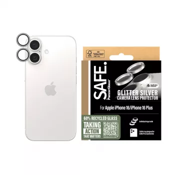 Kameras objektīva aizsargs PanzerGlass SAFE. Glitter Silver iPhone '24 6,1 collas | 6,7 collas