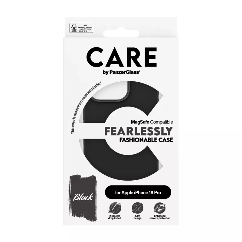PanzerGlass CARE™ by ® Korpuss Melns ar MagSafe iPhone 16 Pro
