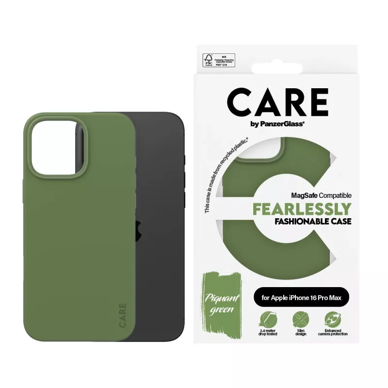 PanzerGlass CARE™ by ® Case zaļa w. MagSafe iPhone 16 Pro Max