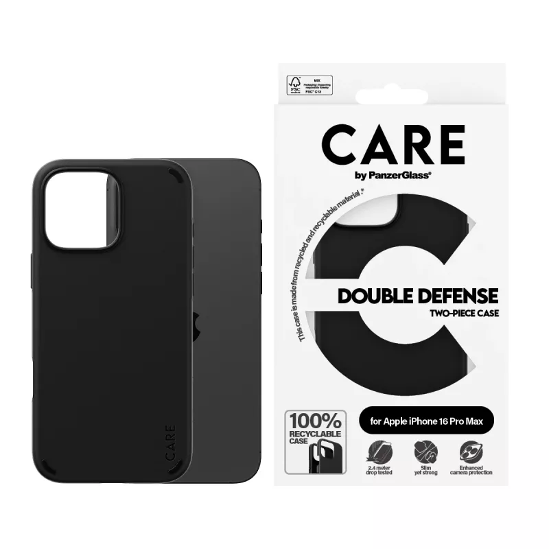 Cover PanzerGlass CARE by ® Feature Case Double Defense Melns iPhone '24 6.9 inch Pro