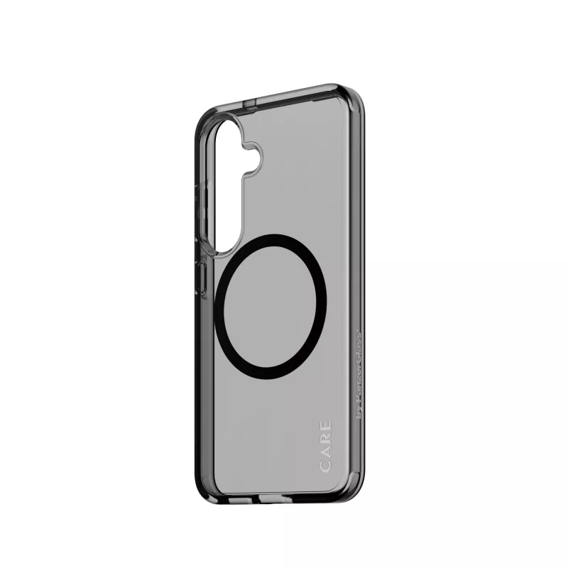 PanzerGlass CARE™ by ® Urban Combat Case Smokey w. Melns Qi Saderīga Samsung Galaxy S25