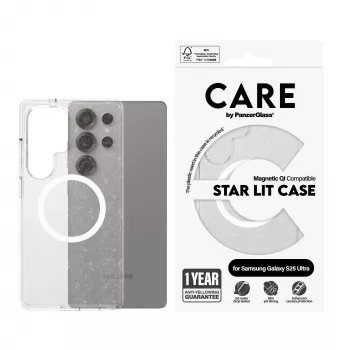 PanzerGlass CARE™ by ® Urban Combat Case Star Lit w. balta Qi Saderīga Samsung Galaxy S25 Ultra