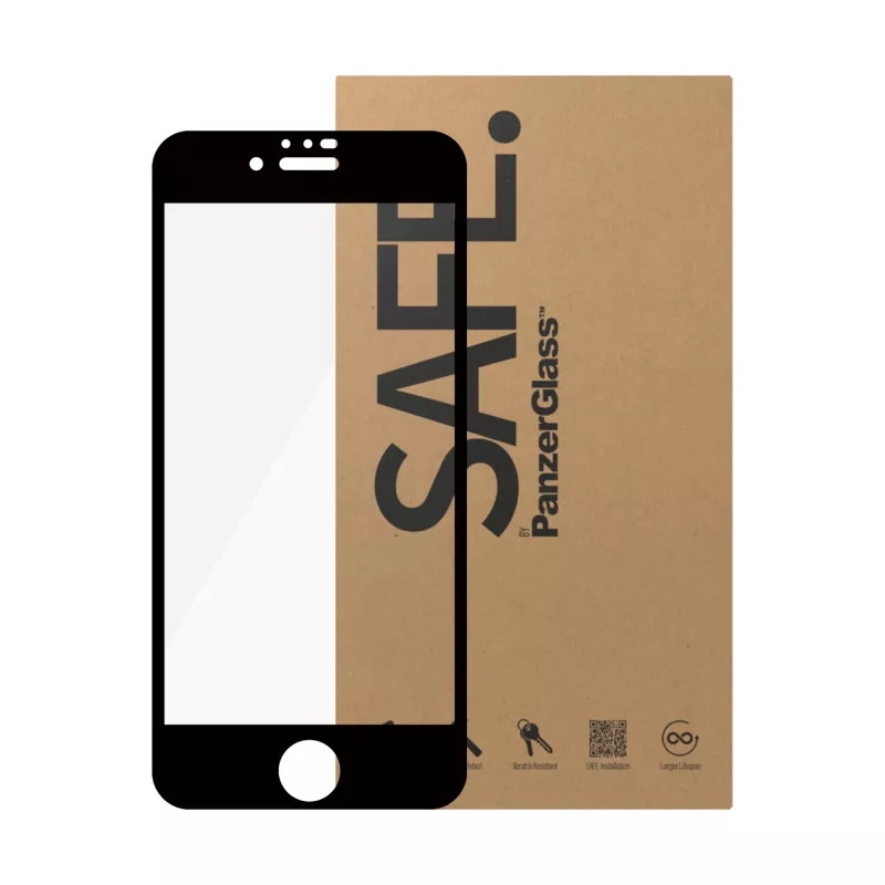 PanzerGlass SAFE. by ® ekrāna aizsargs iPhone 6 | 6s | 7 | 8 | SE (2020, 2022) | Ultra-Wide Fit | VAIRUMĀ