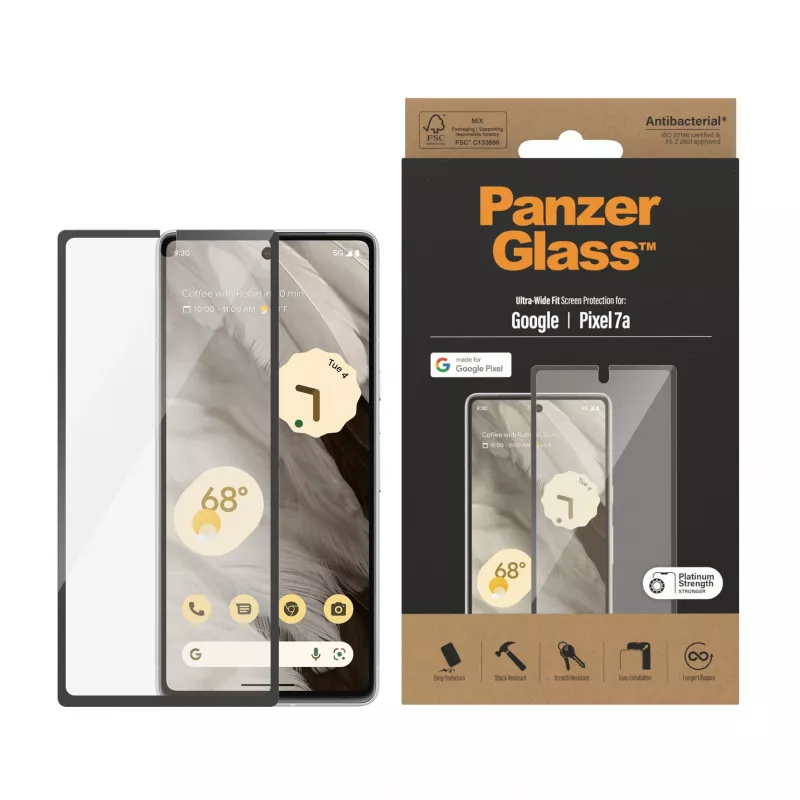 PanzerGlass® ekrāna aizsargs Google Pixel 7a | Ultra Wide Fit