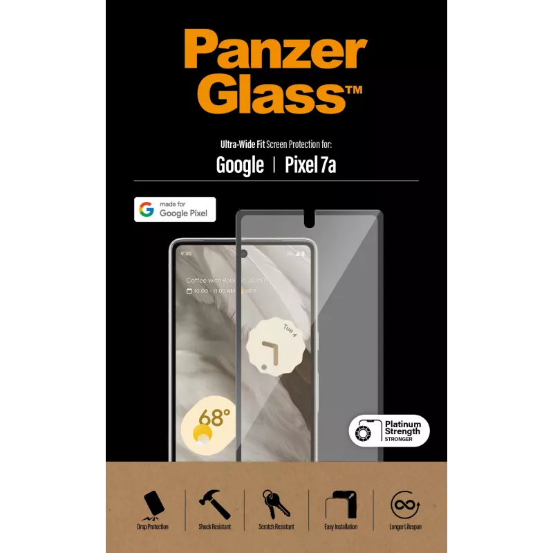 PanzerGlass® ekrāna aizsargs Google Pixel 7a | Ultra Wide Fit