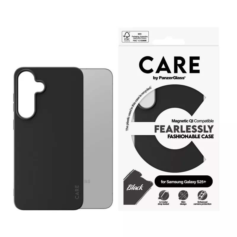 PanzerGlass CARE™ by ® Case Melns w. Qi Saderīga Samsung Galaxy S25+