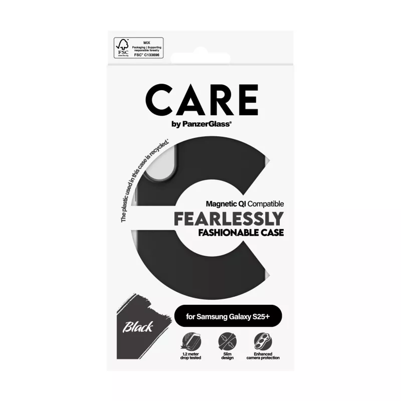 PanzerGlass CARE™ by ® Case Melns w. Qi Saderīga Samsung Galaxy S25+