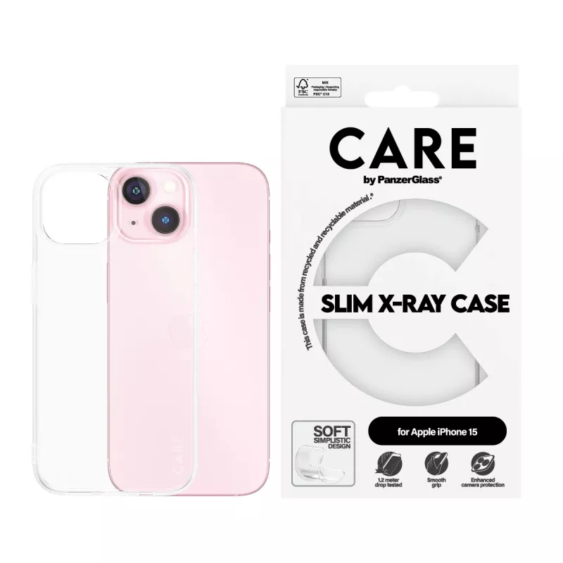 Cover PanzerGlass CARE by ® moderns vāciņš Transparent X-Ray Soft Basic iPhone 15