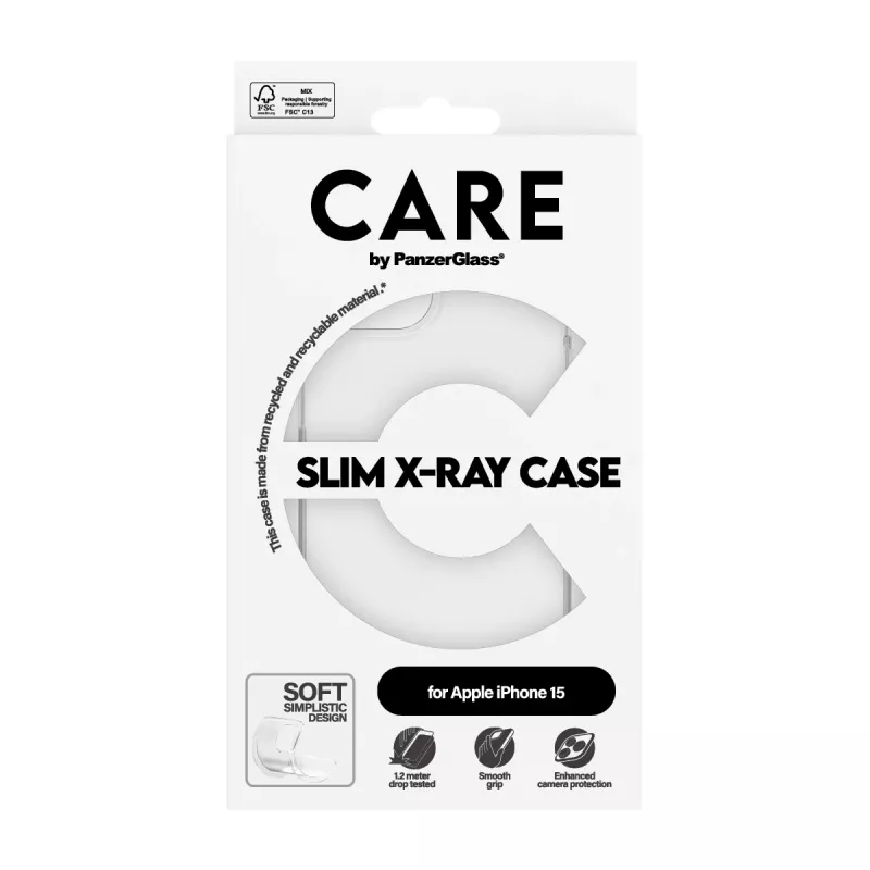 Cover PanzerGlass CARE by ® moderns vāciņš Transparent X-Ray Soft Basic iPhone 15