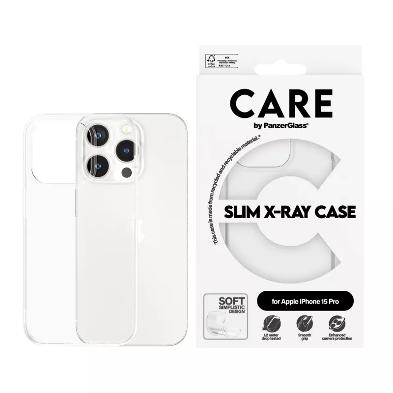PanzerGlass CARE™ by ® X-Ray vāciņš iPhone 15 Pro, Cover, Apple, Apple - iPhone 15 Pro, Transparent