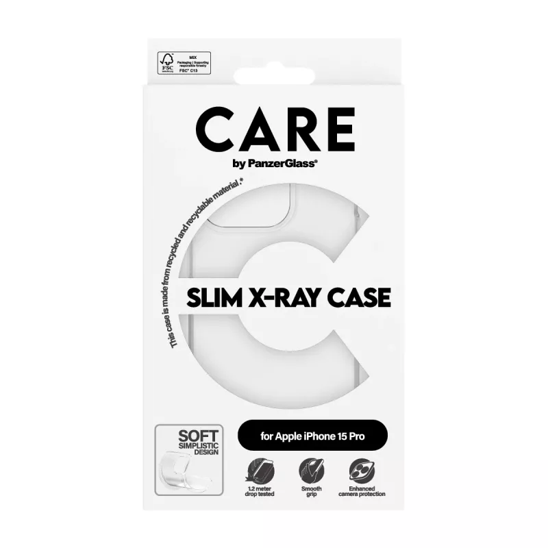 PanzerGlass CARE™ by ® X-Ray vāciņš iPhone 15 Pro, Cover, Apple, Apple - iPhone 15 Pro, Transparent